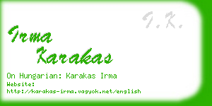 irma karakas business card